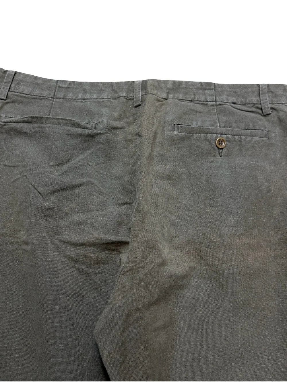 Mens Banana Republic Dawson Brown Cotton Linen Straight Pants Size 36x32